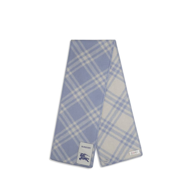 Burberry Blue Wool Oves Aries Scarf