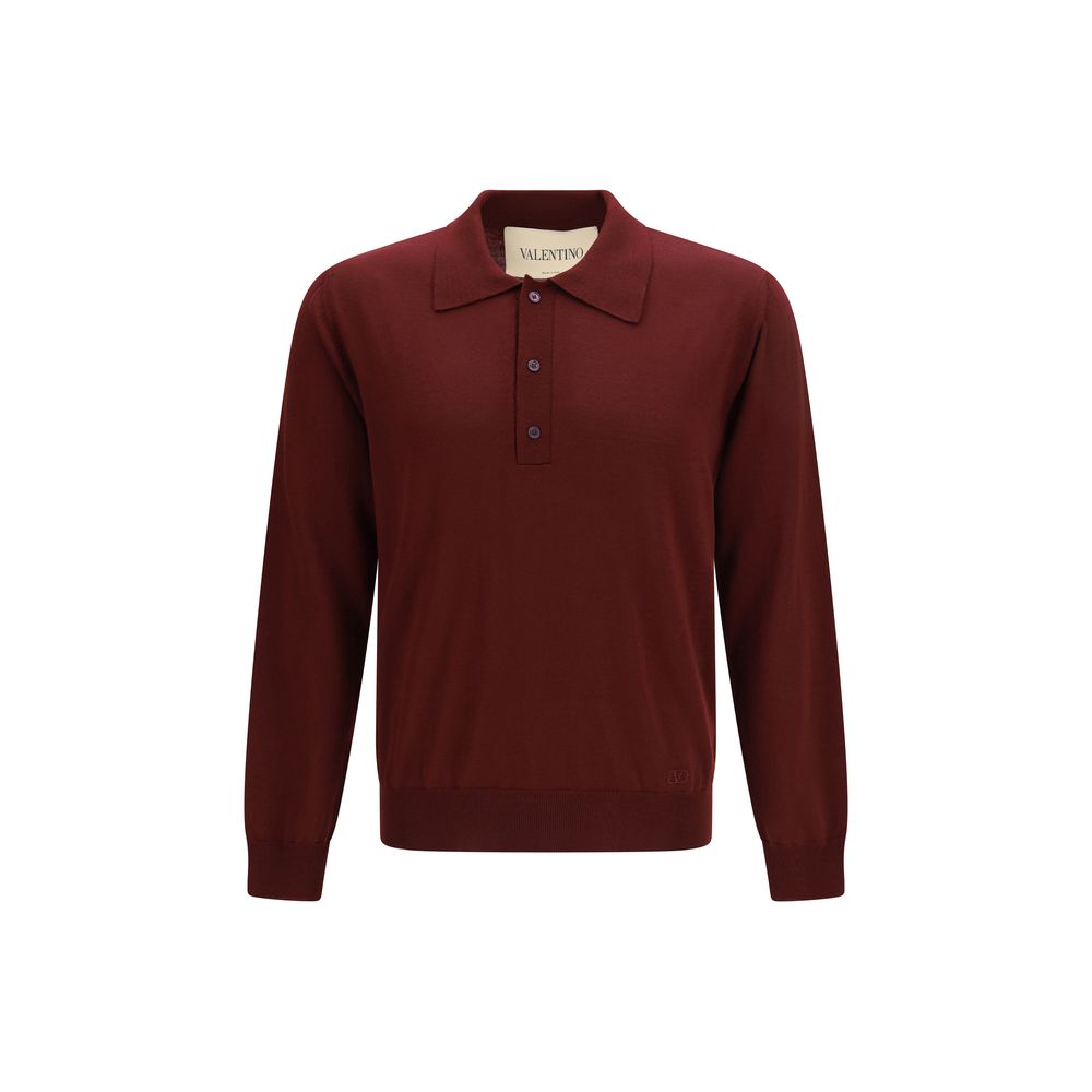Valentino Bordeaux Wool Oves Aries Polo Shirt