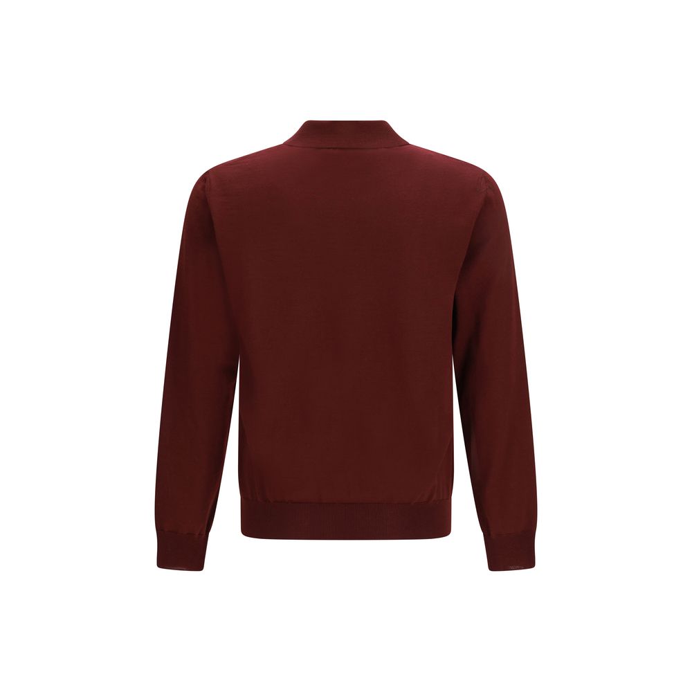 Valentino Bordeaux Wool Oves Aries Polo Shirt