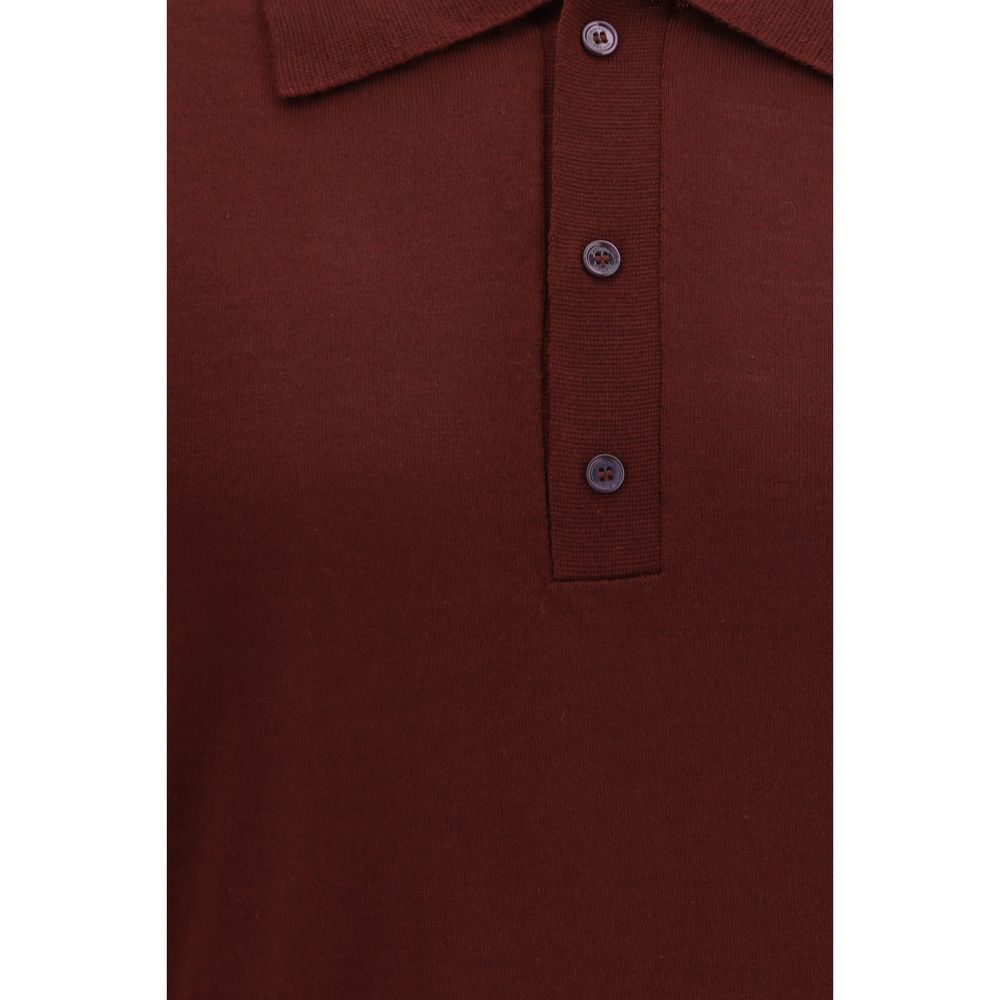 Valentino Bordeaux Wool Oves Aries Polo Shirt