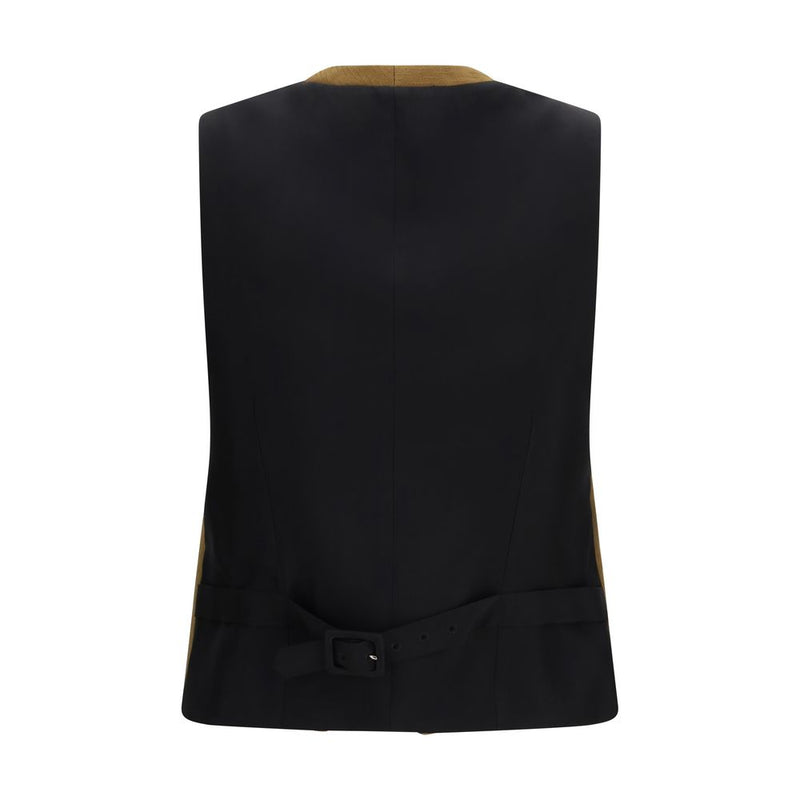 Burberry Brown Wool Oves Aries Sleeveless Jacket