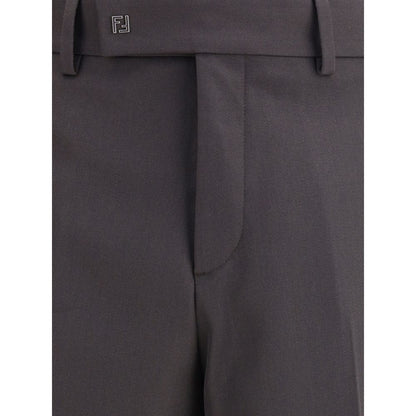 Fendi Brown Wool Oves Aries Dress Pants