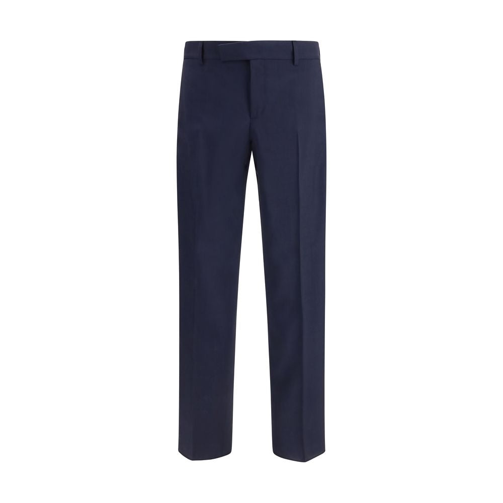 Fendi Blue Wool Oves Aries Dress Pants for Men