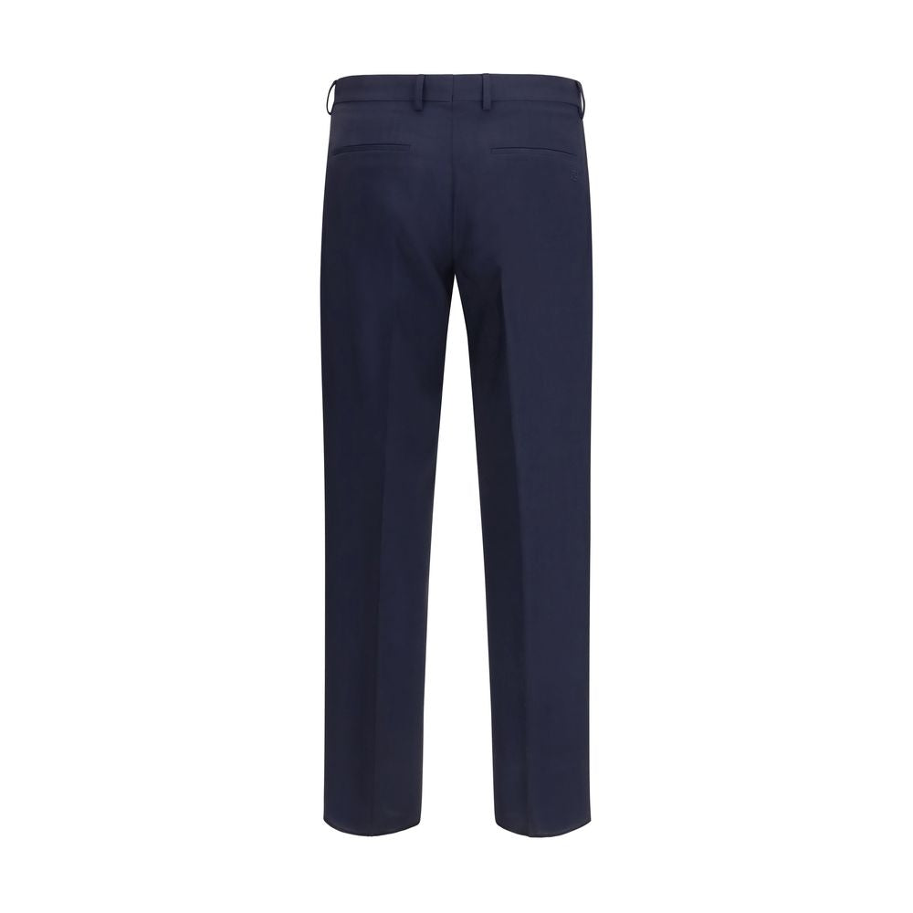 Fendi Blue Wool Oves Aries Dress Pants for Men