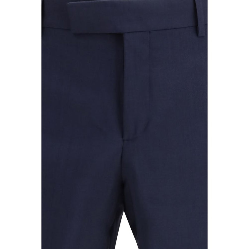 Fendi Blue Wool Oves Aries Dress Pants for Men