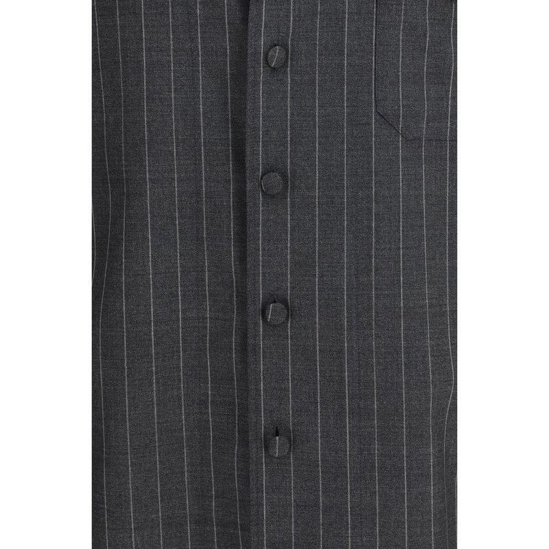 Dolce & Gabbana Gray Wool Oves Aries Dress Shirt