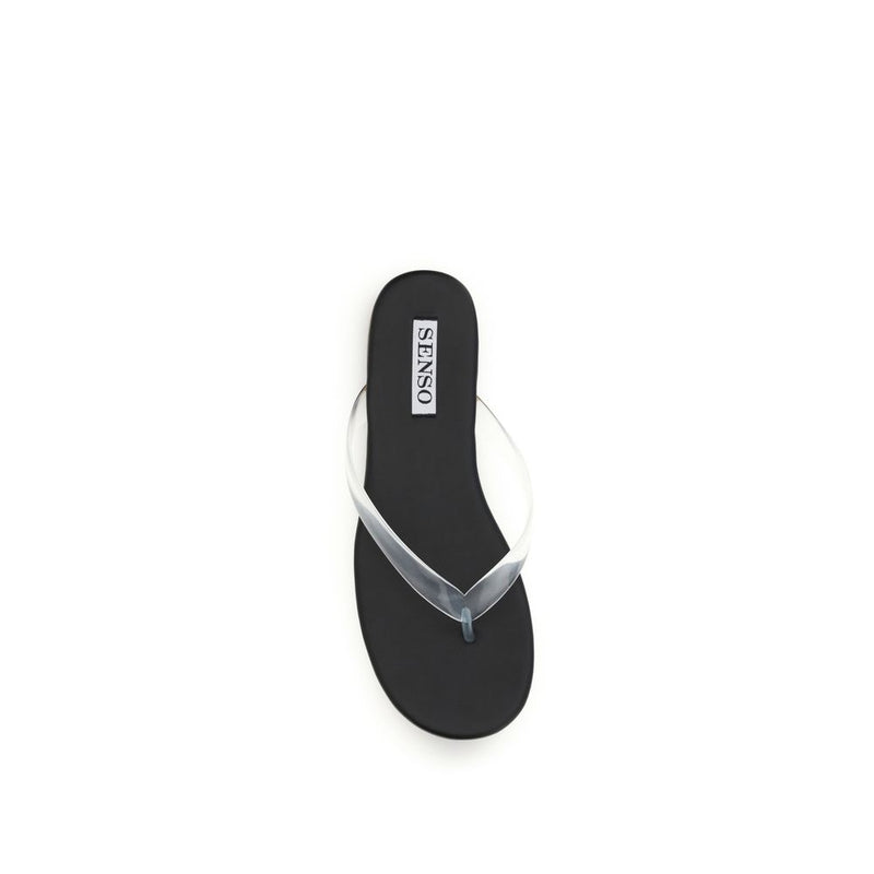 Senso Black Rubber Flip-Flop Sandals for Women