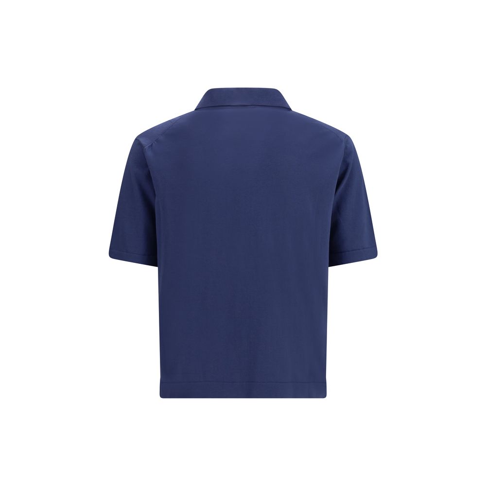 Polo en Coton Bleu Piacenza Cashmere pour Homme