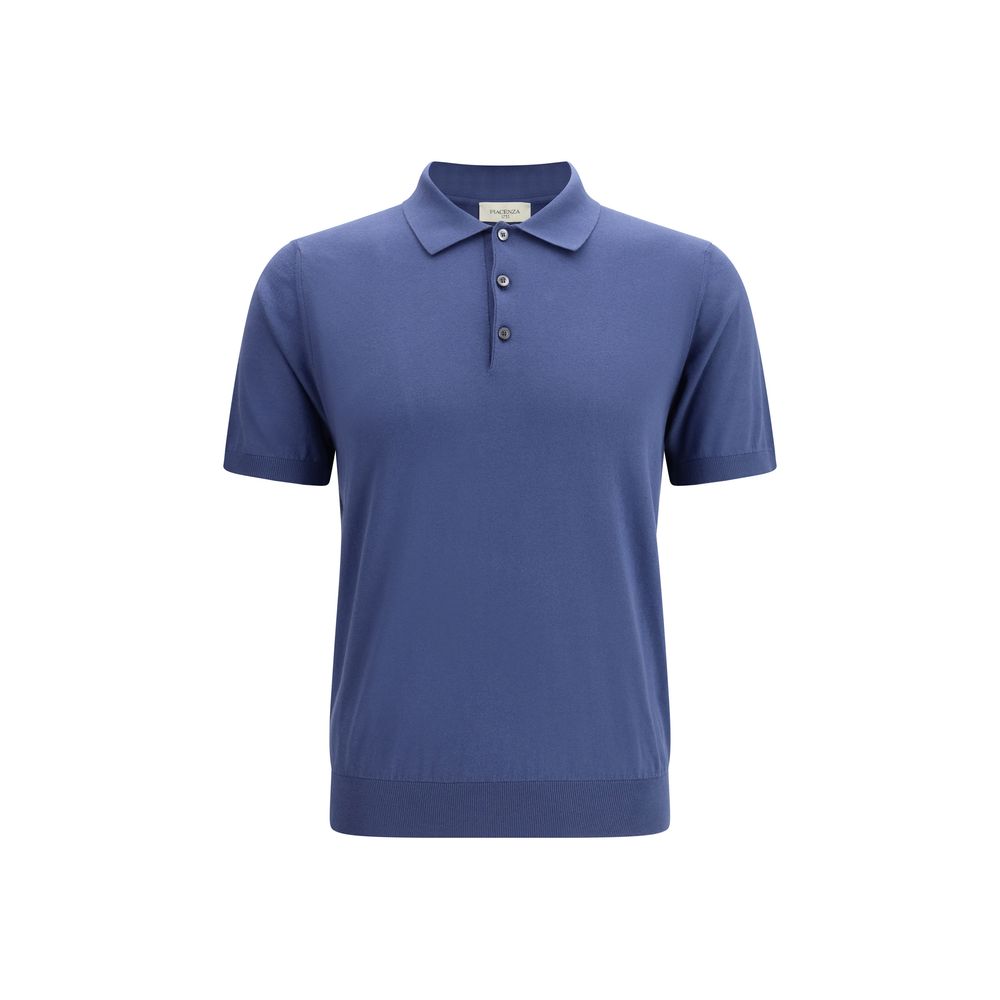 Polo Shirt en Coton Bleu Piacenza Cashmere pour Homme