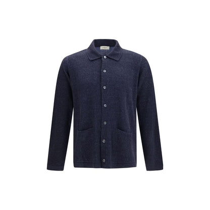 Piacenza Cashmere Blue Silk Cardigan