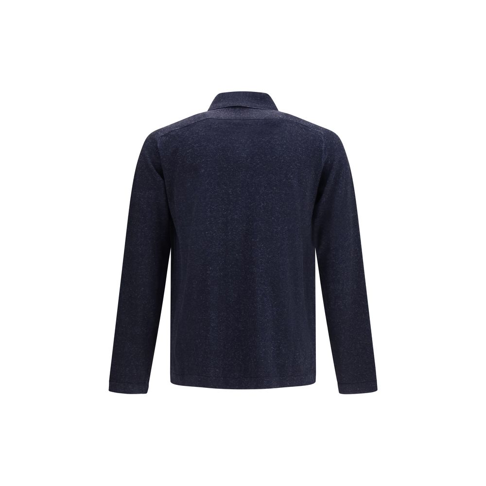 Piacenza Cashmere Blue Silk Cardigan for Men