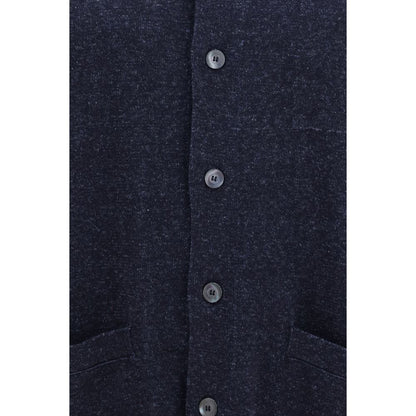 Piacenza Cashmere Blue Silk Cardigan