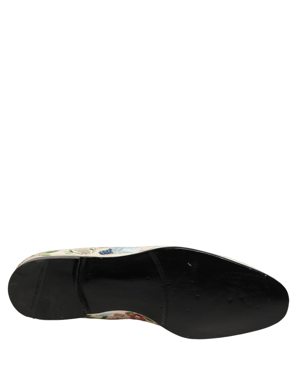 Dolce & Gabbana White Floral Embroidery Loafers for Men