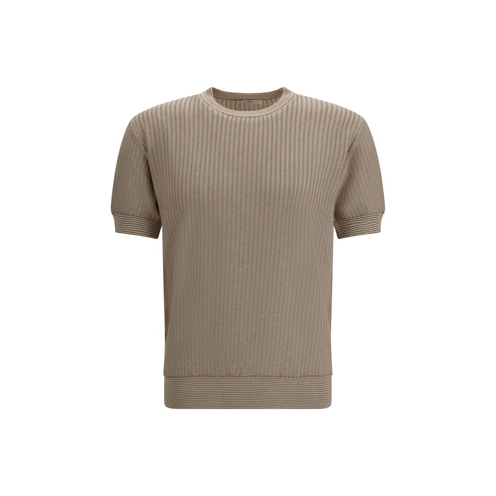 Piacenza Cashmere Beige Cotton and Silk Blend Sweatshirt