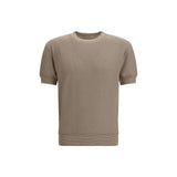 Piacenza Cashmere Beige Cotton and Silk Blend Sweatshirt