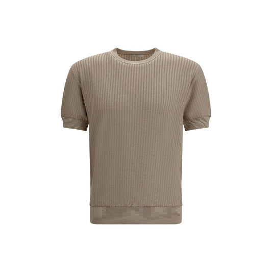 Piacenza Cashmere Beige Cotton and Silk Blend Sweatshirt