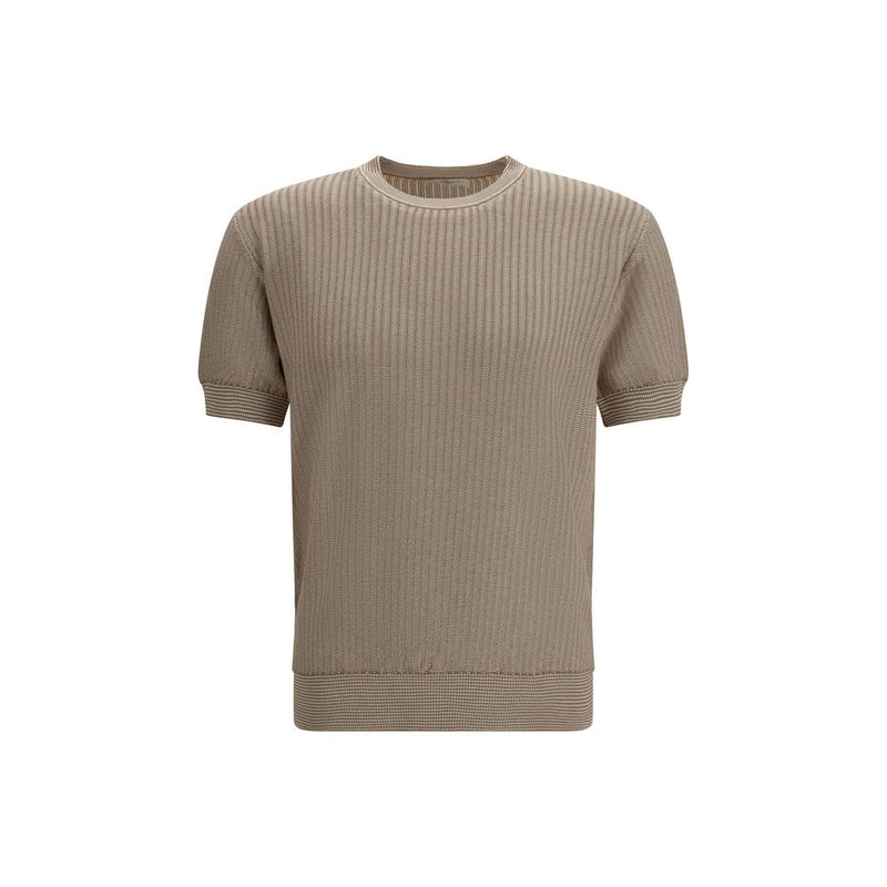 Piacenza Cashmere Beige Cotton and Silk Blend Sweatshirt