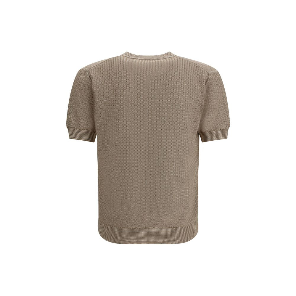 Piacenza Cashmere Beige Cotton and Silk Blend Sweatshirt