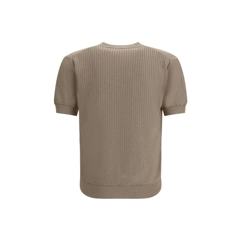 Piacenza Cashmere Beige Cotton and Silk Blend Sweatshirt