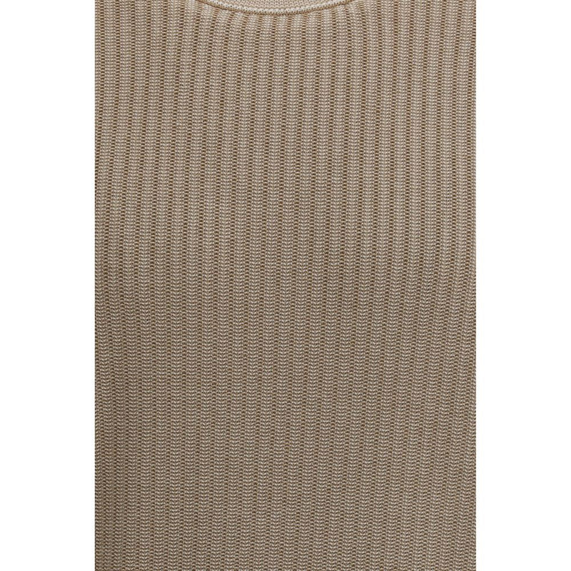 Piacenza Cashmere Beige Cotton and Silk Blend Sweatshirt