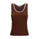 Brunello Cucinelli Bordeaux Wool Oves Aries Sleeveless T-Shirt