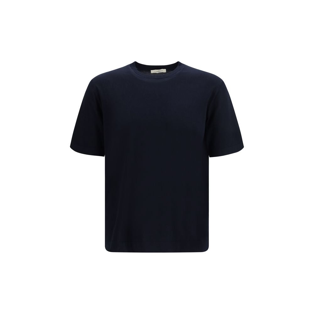 Piacenza Cashmere Blue Cotton T-Shirt - Essential Elegance