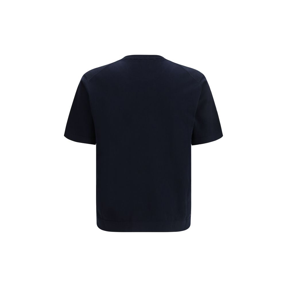 Piacenza Cashmere Blue Cotton T-Shirt - Essential Elegance