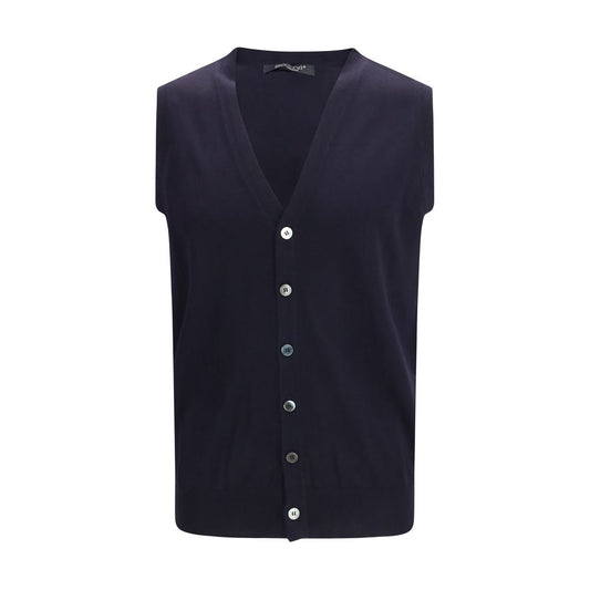 Aragona Cashmere Blue Wool Oves Aries Sleeveless Sweater