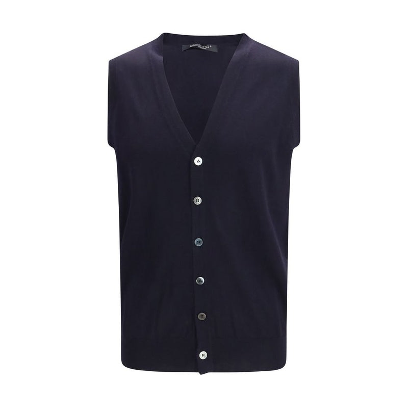 Aragona Cashmere Blue Wool Oves Aries Sleeveless Sweater