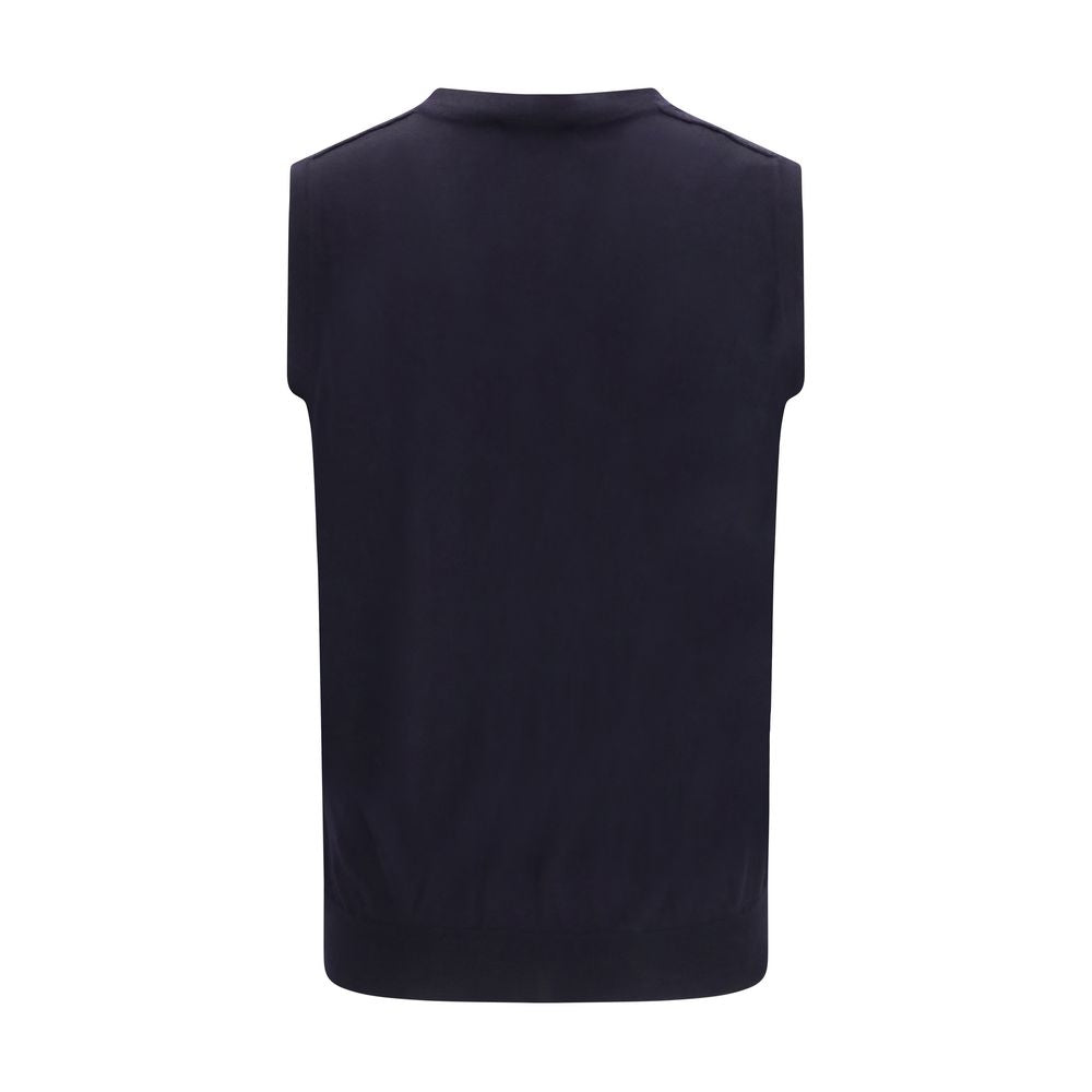 Aragona Cashmere Blue Wool Oves Aries Sleeveless Sweater