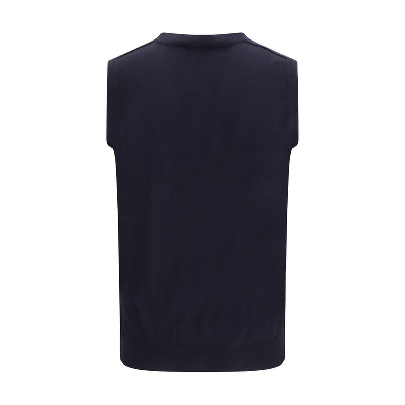Aragona Cashmere Blue Wool Oves Aries Sleeveless Sweater