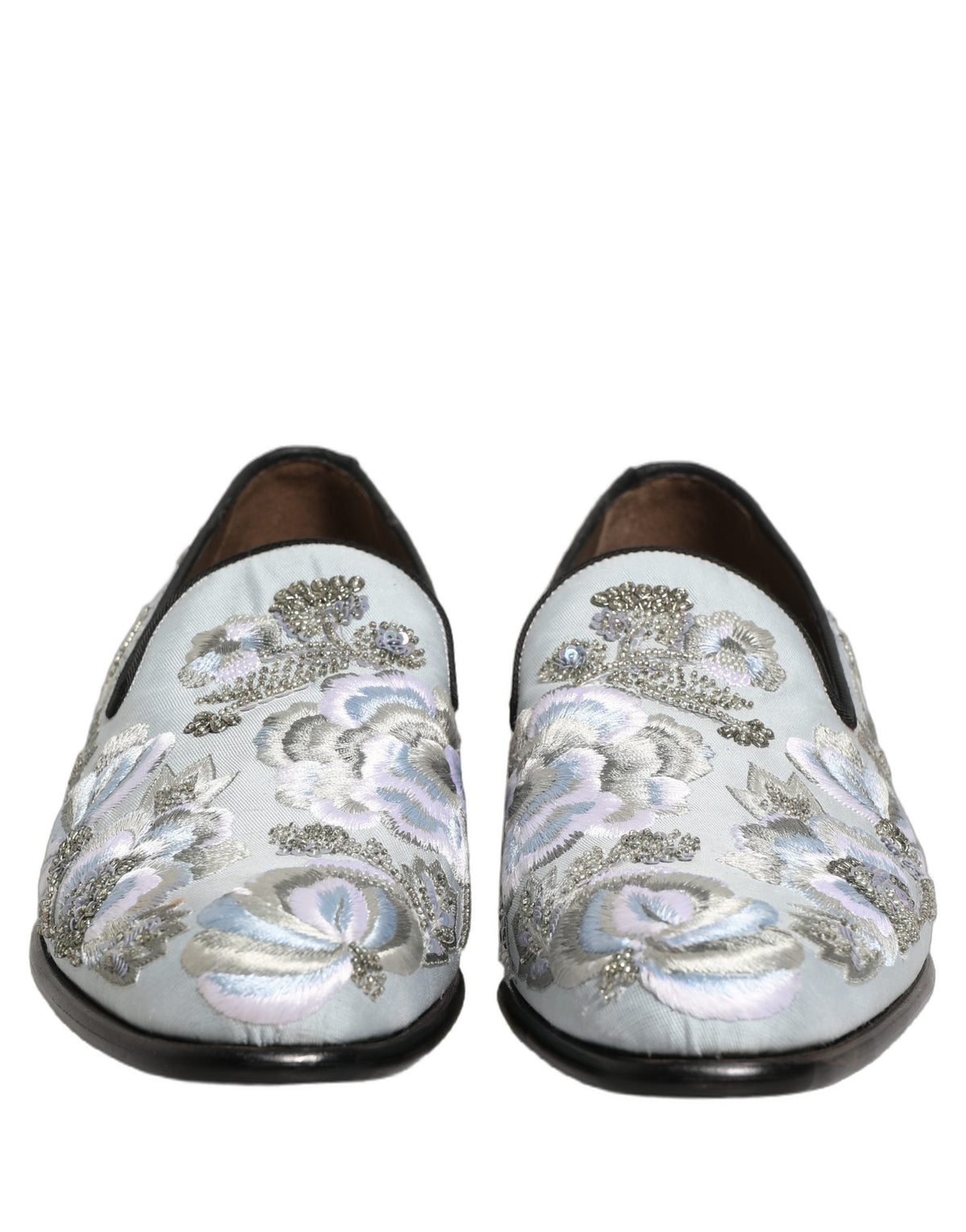 Dolce & Gabbana White Floral Embellished Loafers for Men