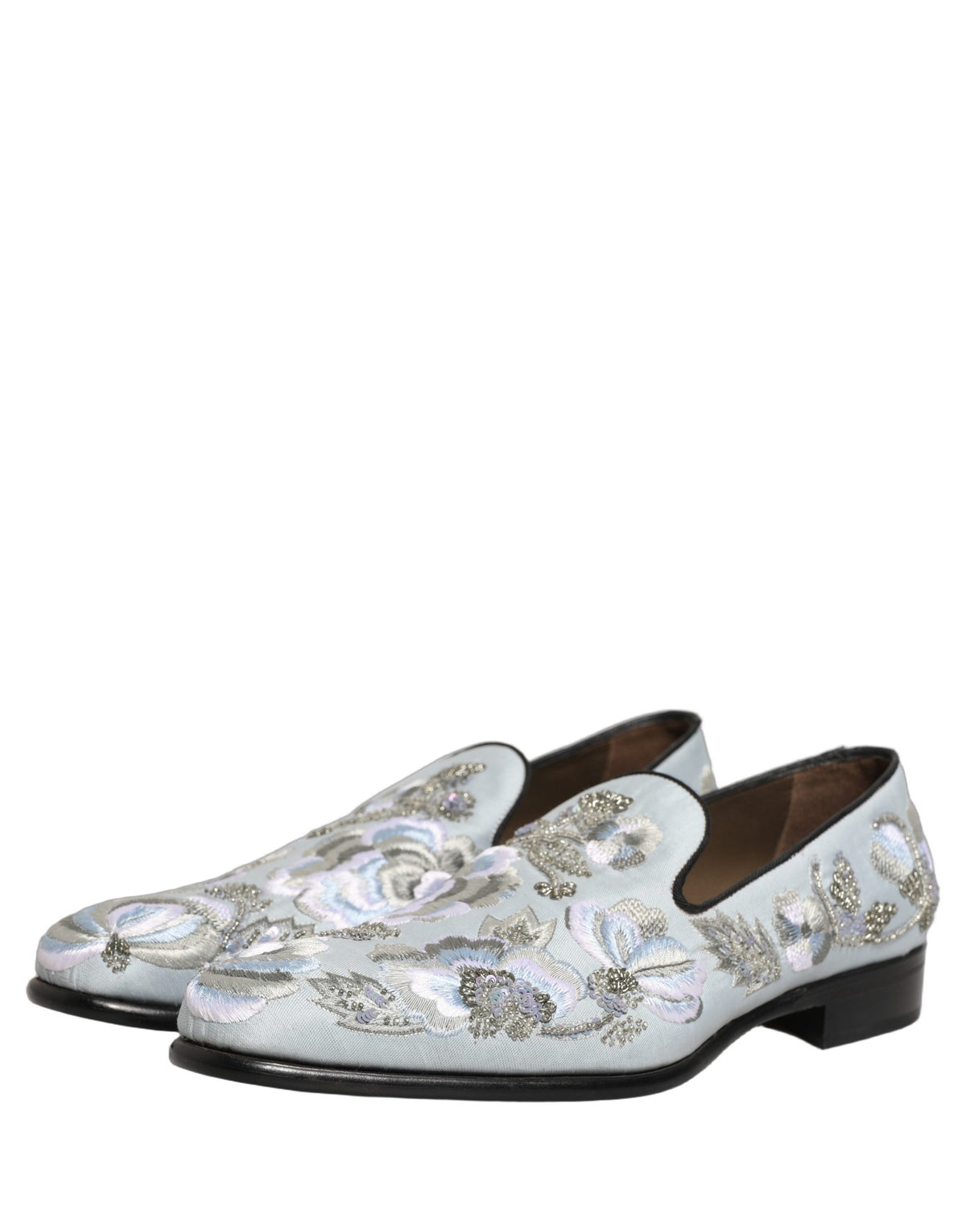 Dolce & Gabbana White Floral Embellished Loafers for Men