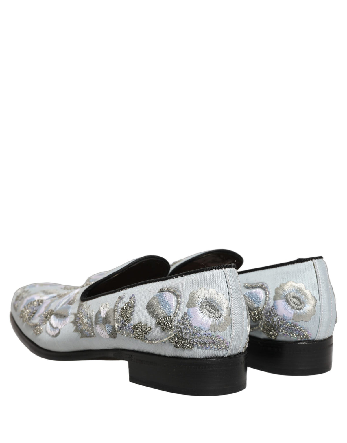 Dolce & Gabbana White Floral Embellished Loafers for Men