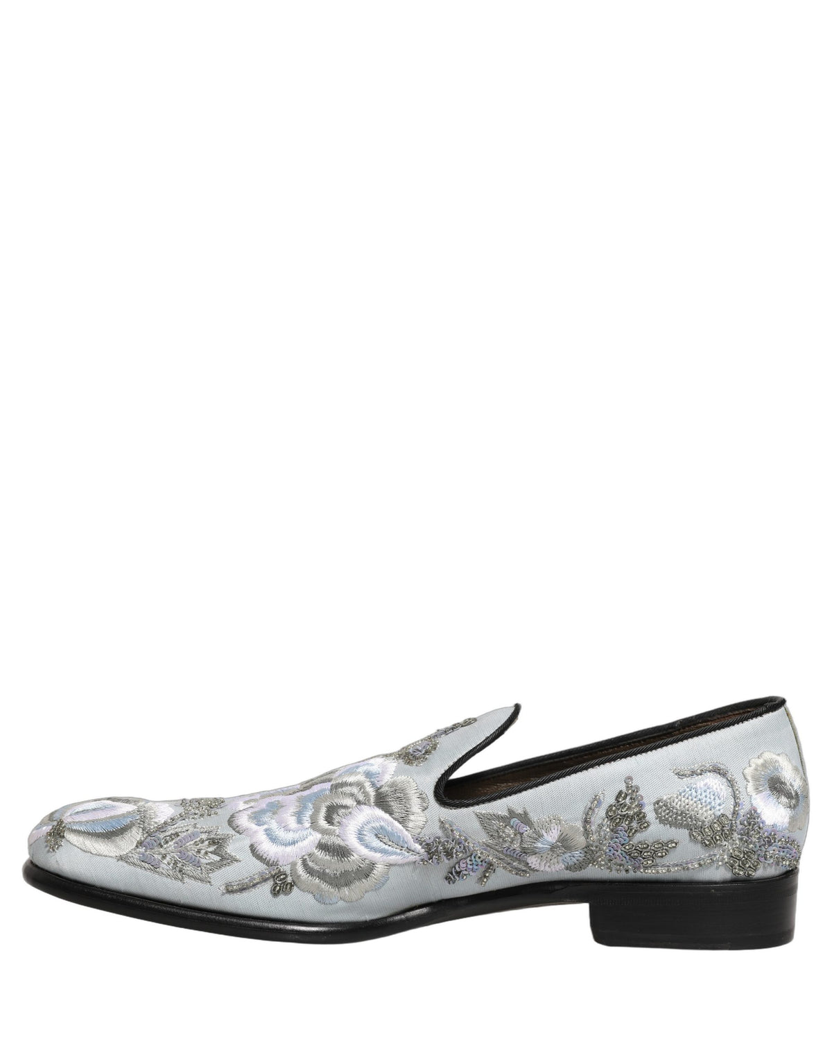 Dolce & Gabbana White Floral Embellished Loafers for Men