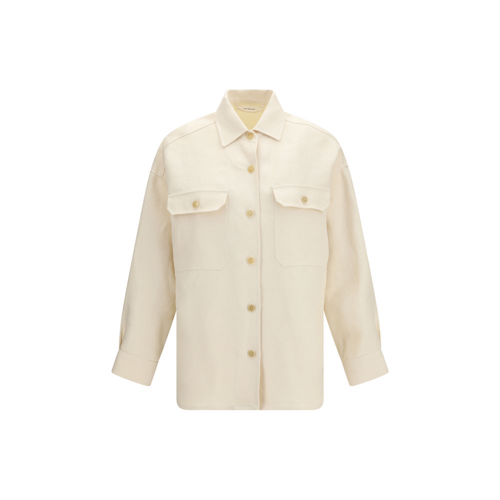 Umit Benan Luisa Beige Linen Overshirt for Women