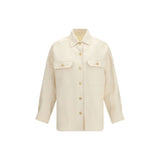 Umit Benan Luisa Beige Linen Overshirt for Women
