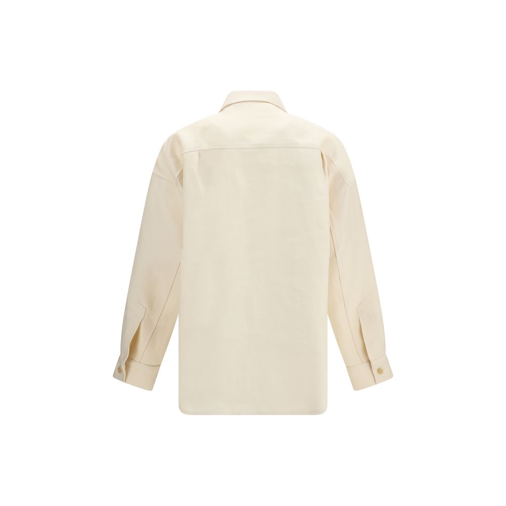 Umit Benan Luisa Beige Linen Overshirt for Women