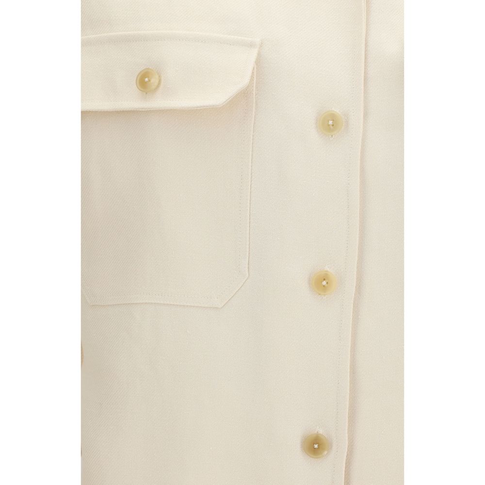 Umit Benan Luisa Beige Linen Overshirt for Women