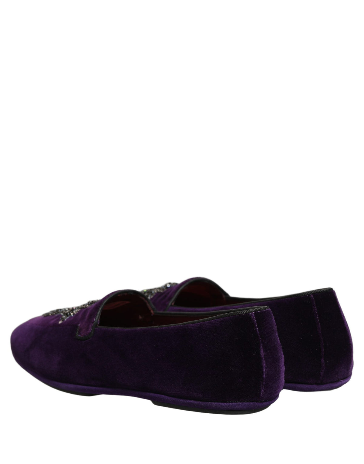 Dolce & Gabbana Violet Suede Embellished Dress Loafers