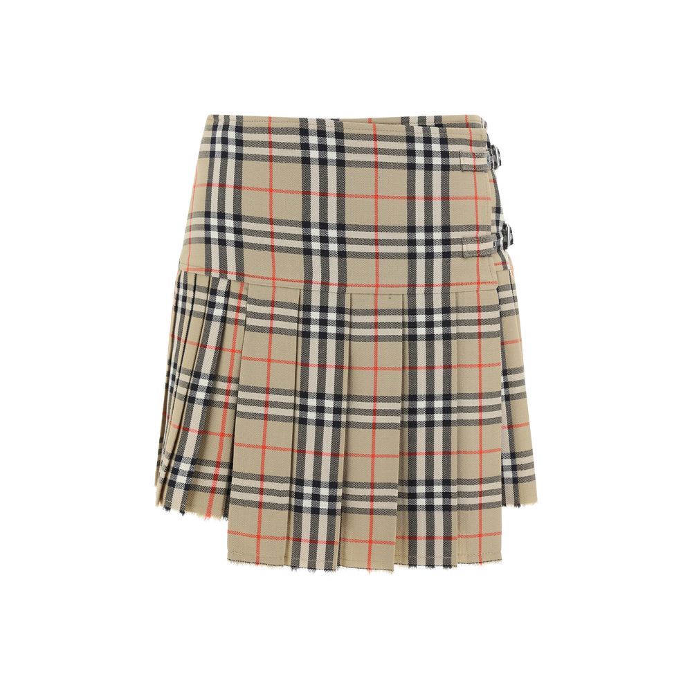Burberry Beige Wool Oves Aries Mini Skirt