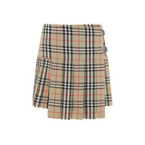 Burberry Beige Wool Oves Aries Mini Skirt