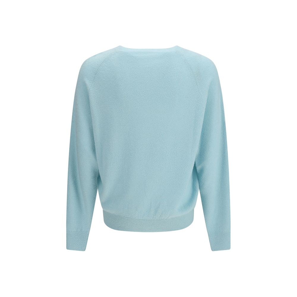 Umit Benan Blue Silk Sweatshirt - Contemporary Elegance