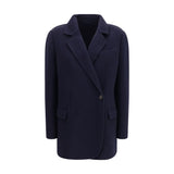 Brunello Cucinelli Blue Wool Oves Aries Full-Length Jacket