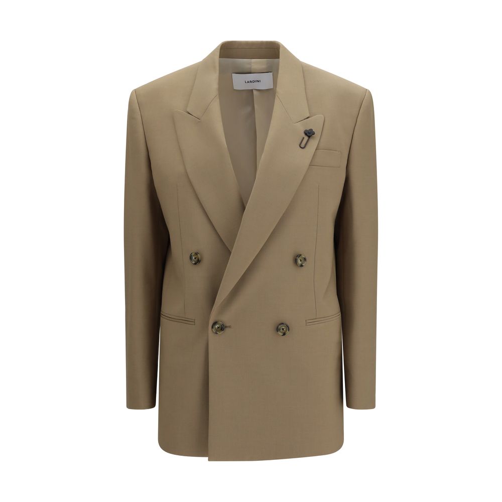 Lardini Beige Wool Oves Aries Blazer - Élégance Contemporaine