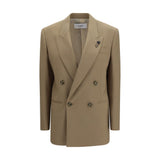 Lardini Beige Wool Oves Aries Blazer - Élégance Contemporaine
