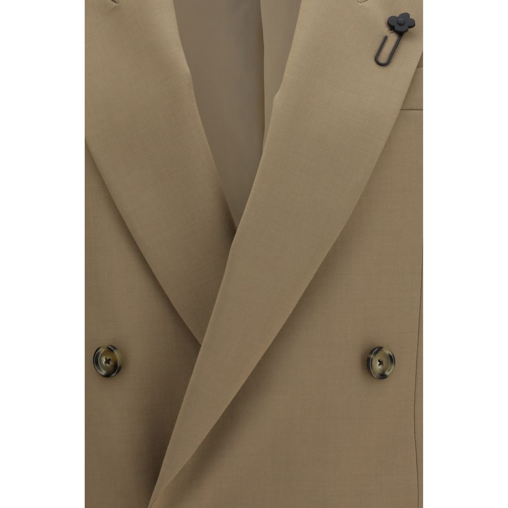 Lardini Beige Wool Oves Aries Blazer - Élégance Contemporaine