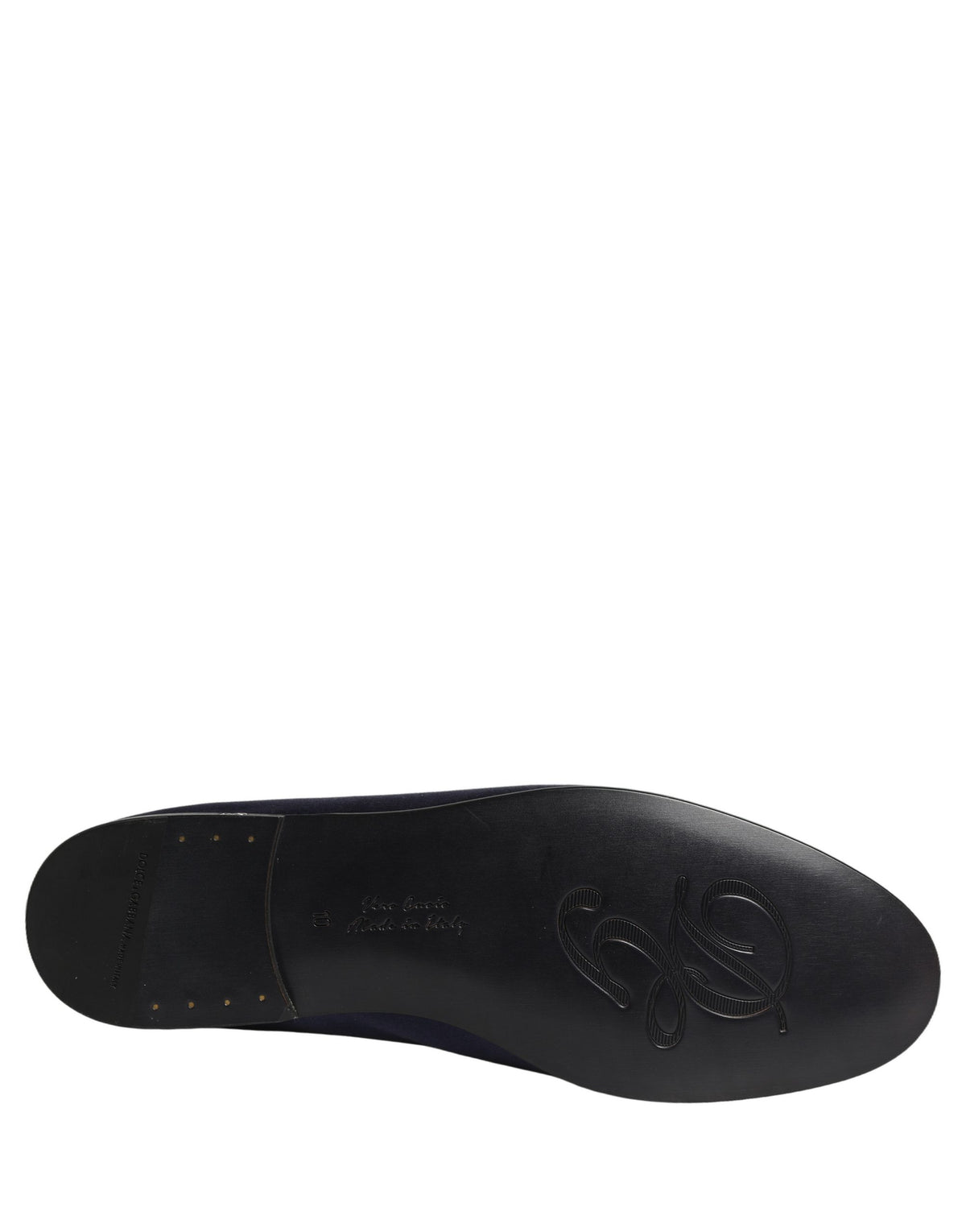 Dolce & Gabbana Navy Blue Satin DG Logo Dress Loafers