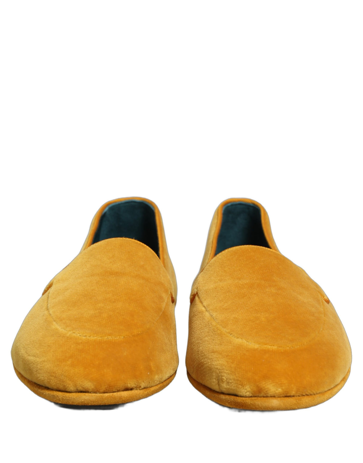 Dolce & Gabbana Yellow Velvet Slip-On Dress Loafers for Men