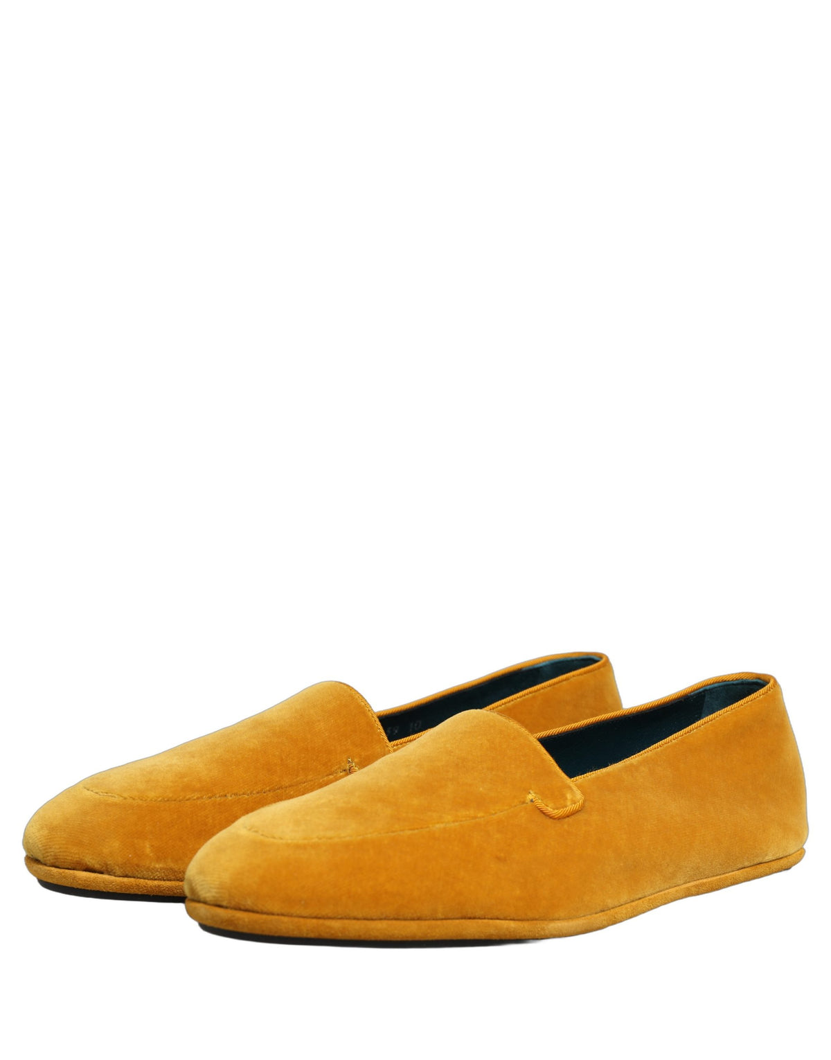Dolce & Gabbana Yellow Velvet Slip-On Dress Loafers for Men
